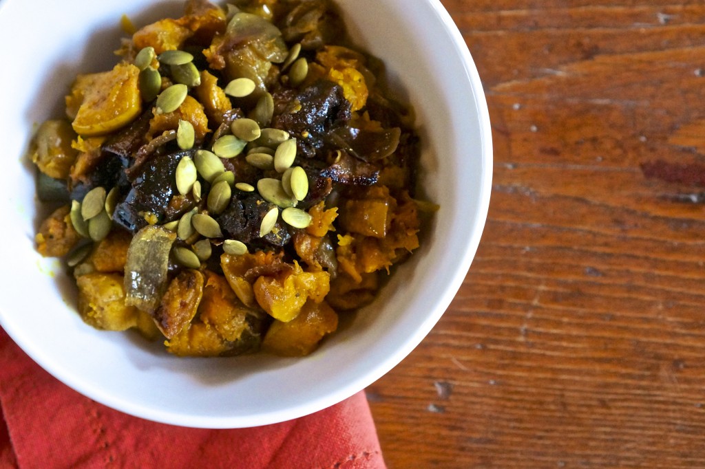 Sweet & Spicy Roasted Butternut Squash with Prunes