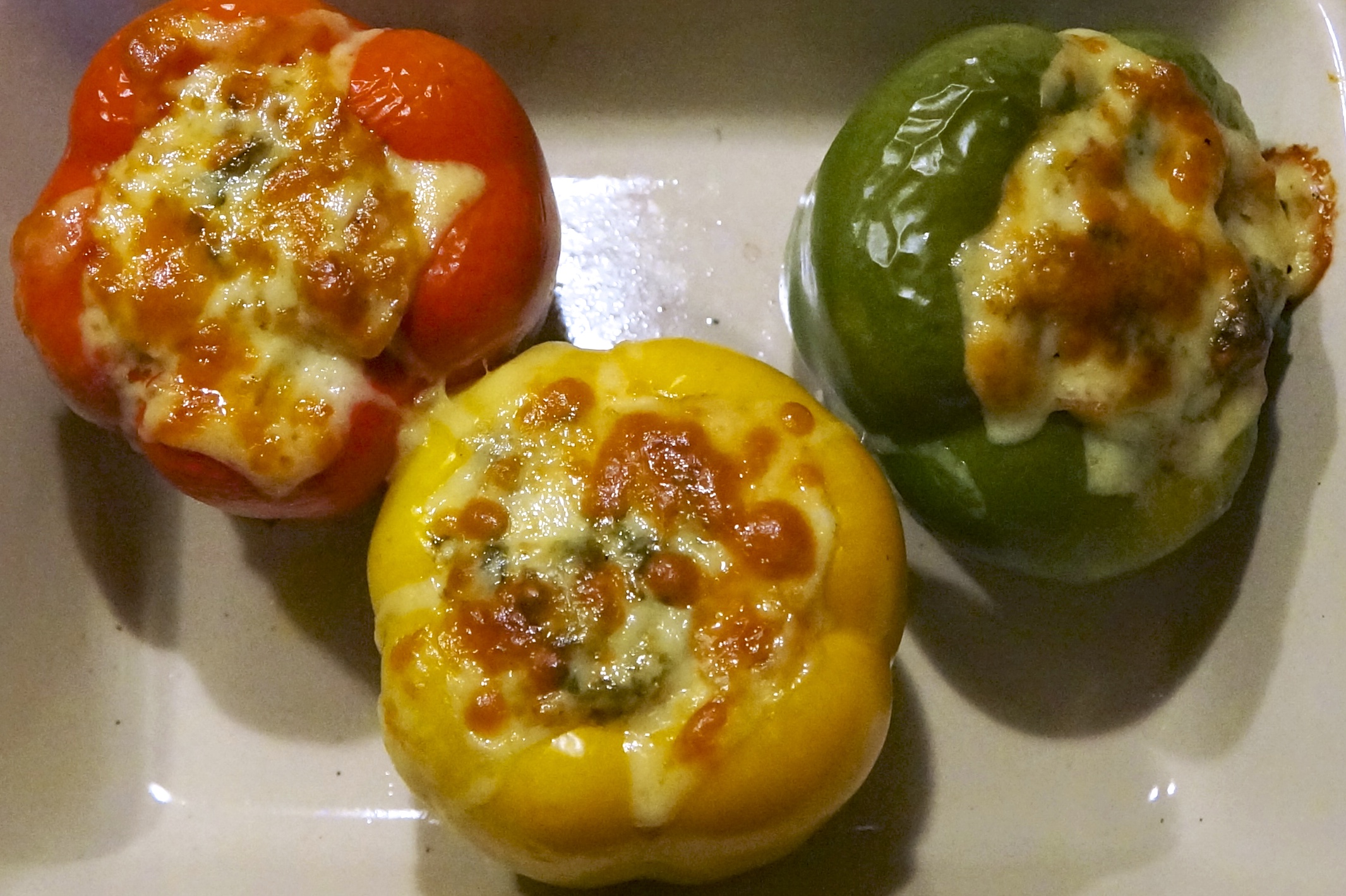 stuffed peppers with melted cheese
