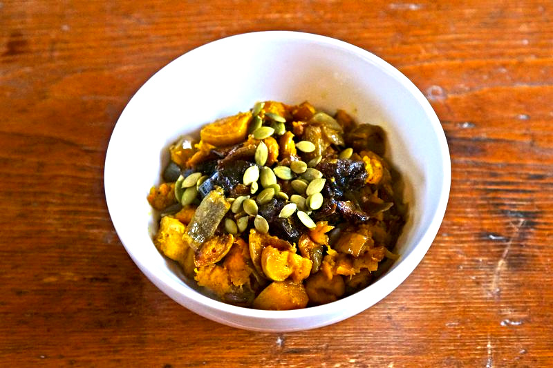 Sweet & Spicy Roasted Butternut Squash with Prunes