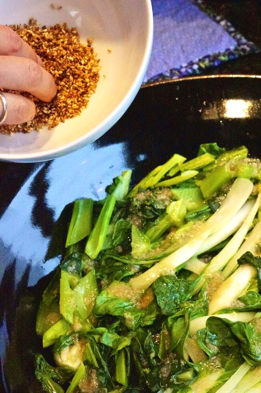Asian Greens with Ginger Garlic Sauce