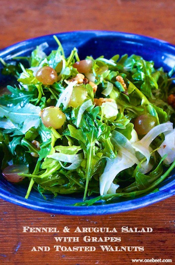 Fennel & Arugula Salad with Grapes and Toasted Walnuts